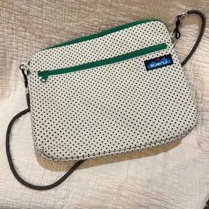 Kavu Cream and Green Dotted Crossbody Bag